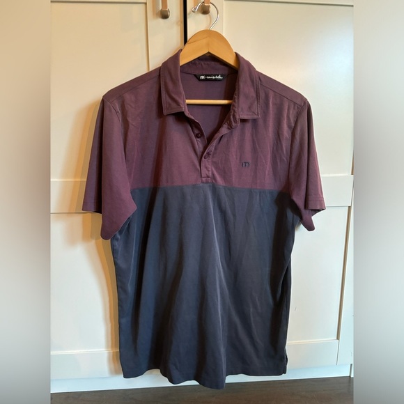 TRAVIS Mathew Golf Polo Shirt Men's Purple Blue Cotton Blend Performance Size L - Picture 1 of 6
